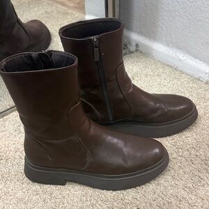 Zara Brown Combat & Moto Boots